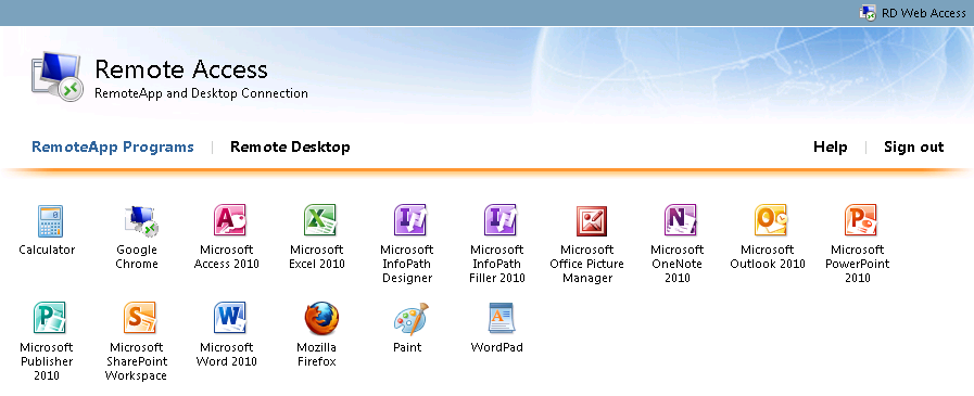 Hosted Terminal server remote desktop services