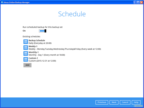 Online backup planiranje backup-a